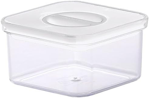 Neoflam Airtight Smart Seal Food Storage Container (Set of 3) | Crystal Clear Body | Modular, Stackable, Nestable Design (0.6L. Square)