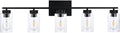 5 Light Bathroom Vanity Light Fixtures, Matte Black Modern Wall Lights by A1A9