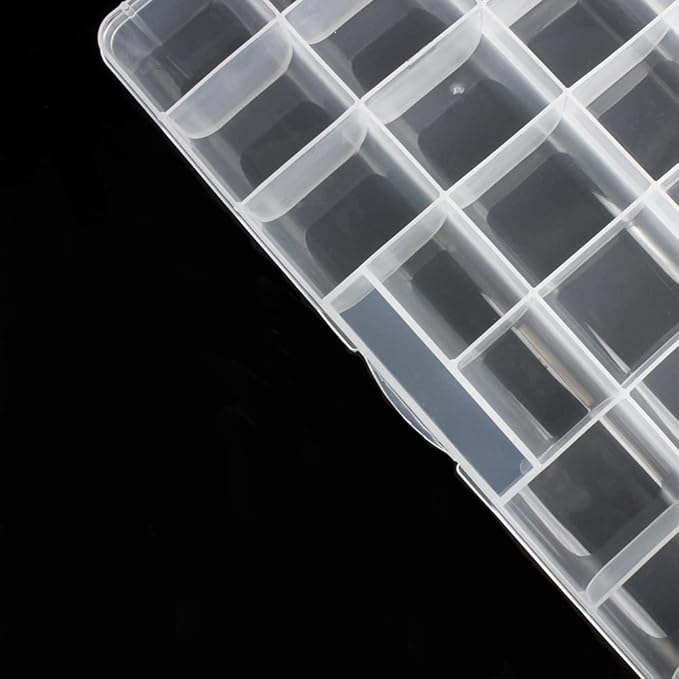 32 Grids Clear Plastic Organizer Box, Craft Storage Container for Beads Organizer, Art DIY, Crafts Jewelry Storage, Fishing Tackles, Rock Collection, 1 Pack