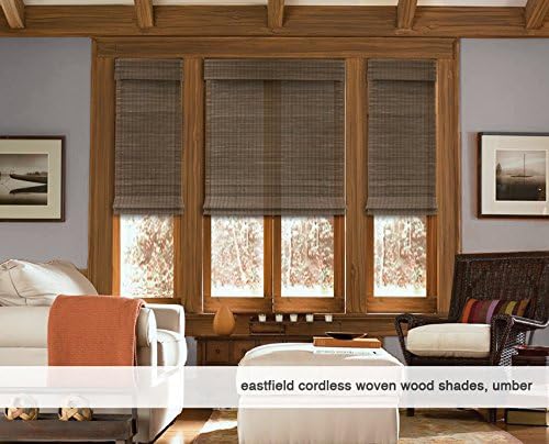 Cordless Woven Wood Roman Shades, 37W x 72H, Hatteras Camel, Sizes 20-72 Wide - Image 2