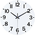 HZDHCLH Wall Clock 12 Inch Silent Non Ticking Wood Battery Operated White by HZDHCLH