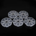 OrangeTag 5Pcs 8 Compartments Plastic Clear Round Craft Gem Beads Display Storage Case Box Organizer Container Divider Jewelry Box Sewing Box