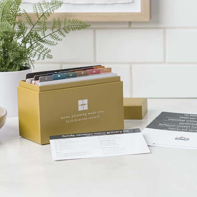 Passionate Penny Pincher PPP Meal Planner 72 Recipe Cards (Celebration Menu) - Weekly Menu | Sturdy Box 12 Reusable Grocery Shopping Lists 5 Blank Card Protector Ideas