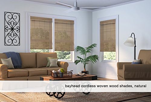 Cordless Woven Wood Roman Shades, 30W x 60H, Eastfield Ash, Sizes 20-72 Wide - Image 3