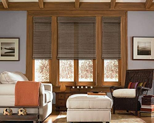 Cordless Woven Wood Roman Shades, 24W x 60H, Winthrop Camel, Sizes 20-72 Wide - Image 4