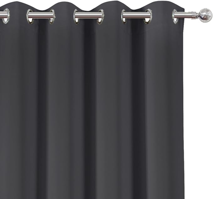 LEMOMO Dark Grey Blackout Curtains 66 x 63 Inch Length/Set of 2 Curtain - Image 6