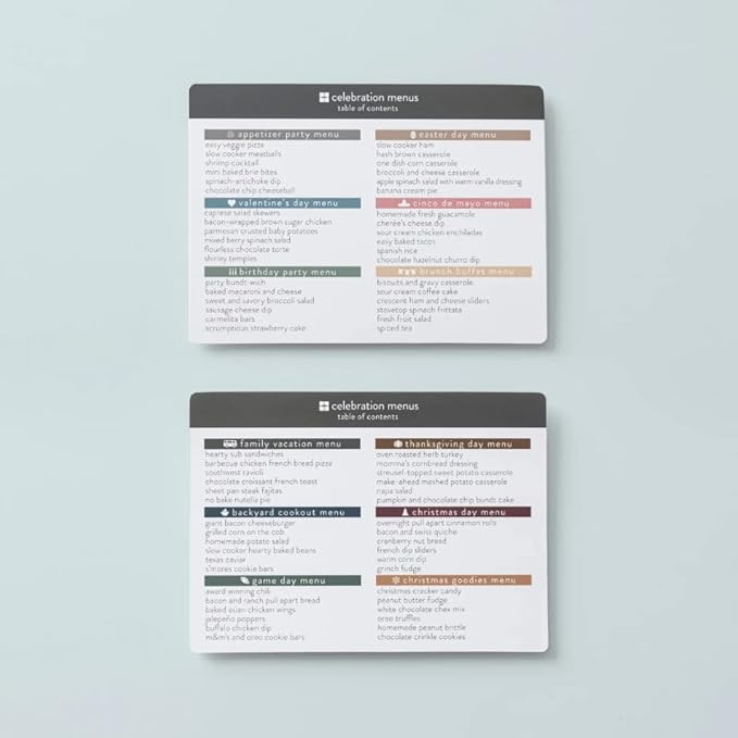 Passionate Penny Pincher PPP Meal Planner 72 Recipe Cards (Celebration Menu) - Weekly Menu | Sturdy Box 12 Reusable Grocery Shopping Lists 5 Blank Card Protector Ideas