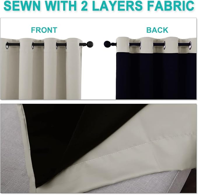 NICETOWN 100% Blackout Blinds, Laundry Room Decor Window Treatment Curtains - Image 5