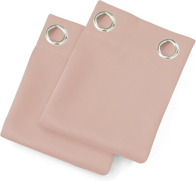 LEMOMO Blush Blackout Curtains/38 x 54 Inch/Set of Two Panels Grommet Living - Image 9