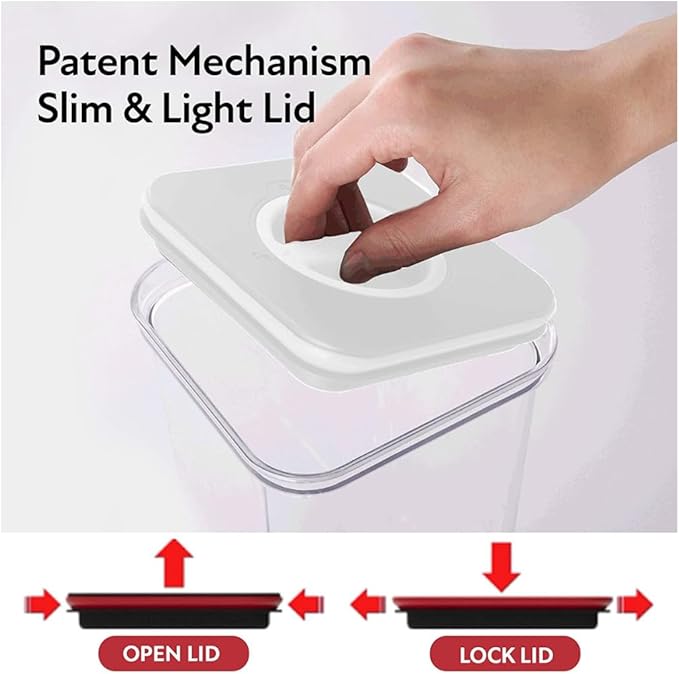 Neoflam Airtight Smart Seal Food Storage Container | Crystal Clear Body | Modular, Stackable, Nestable Design (Set)
