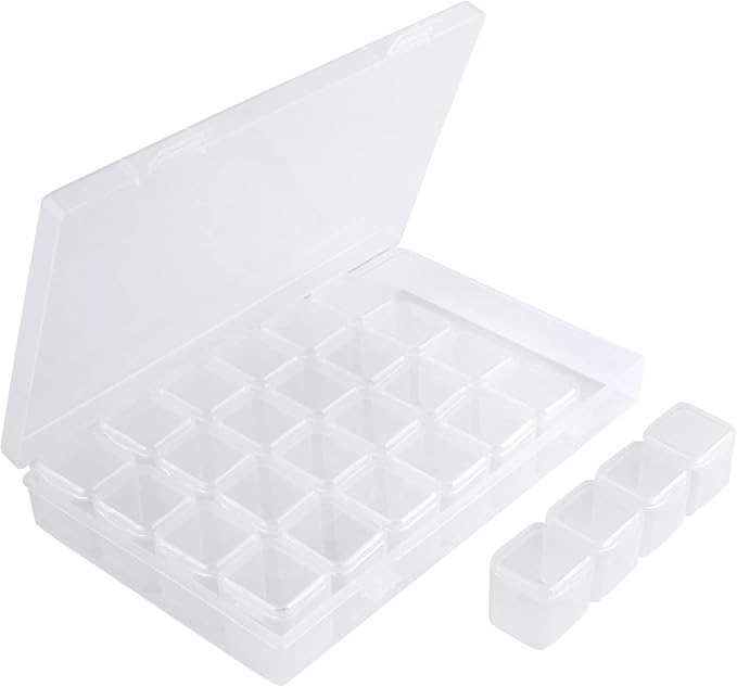Gem Organizer, Segbeauty Clear Bead Container 28 Compartments with Secure Lids, Removable Tiny Jewelry Storage Box, Transparent Jewelry Organizer for Seeds Craft Making Accessories