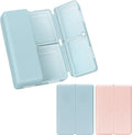FYY Daily Pill Organizer,2 Pcs 7 Compartments Portable Pill Case Travel Pill Organizer,[Folding Design] Pill Box for Purse Pocket to Hold Vitamins,Cod Liver Oil,Supplements and Medication-Pink+Navy