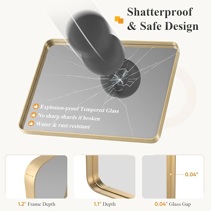 NEWBULIG 30X36 Inch Bathroom Mirror - Image 4