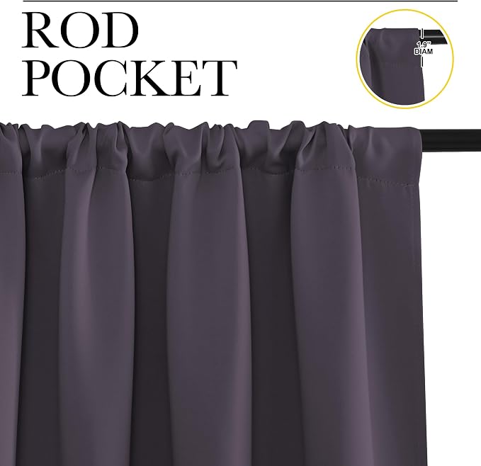 NICETOWN Blackout Curtains for Living Room, 2 Panels, 42 by 63, Darkening - Image 2