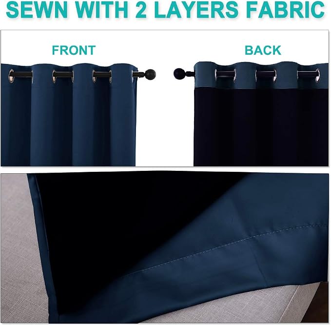 NICETOWN Blackout Room Warming Curtains 80 inches Long, Full Light Blocking - Image 5
