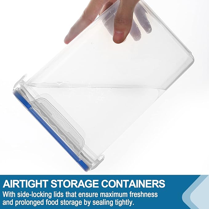 VERONES Large Tall Airtight Food Storage Containers, 10 PACK Plastic Airtight Kitchen & Pantry Organization, Ideal for Flour & Sugar Plastic Canisters with Labels
