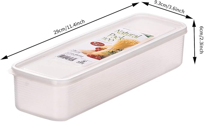 2Pcs Pasta Storage Container Kitchen Spaghetti Food Storage Box - Noodle Canister With Lid for Spaghetti, Noodles, Pasta, Eggs, Fruits Snacks (2Pcs)