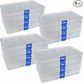 DUOFIRE Plastic Organizer Container Storage Box Adjustable Divider Removable Grid Compartment for Jewelry Beads Earring Container Tool Fishing Hook Small Accessories (15 grids, White X 16)