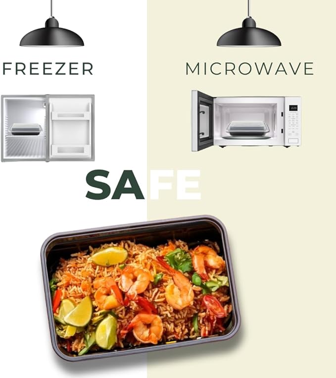 ICE N COLD Reusable To-Go Food Meal Prep Storage Containers with Leak Proof Snap Lids 28oz | 830ml | 50-Pack