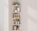No-Drill Corner Shelf Wall Mount, 5-Tier Floating Corner Bookshelf by Frawenleco