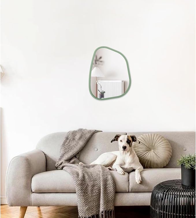 Asymmetrical Mirror for Wall Irregular Wood Frame Modern Unique Wall Mirror - Image 3