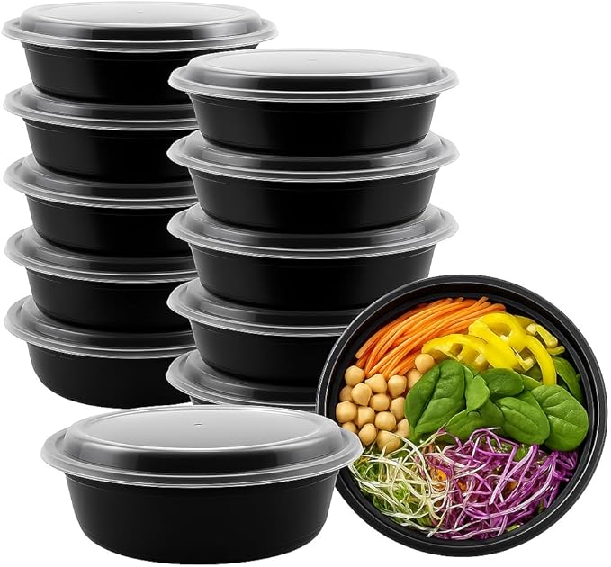 Ruthy's Outlet Meal Prep Containers with Lids, Food container bowl - BPA-Free, Stackable, Freezer & Dishwasher Safe, Reusable Food Storage for Lunch & Portion Control (16 oz - 50 Pack)