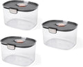 Progressive ProKeeper International Airtight Food Storage Container with Terracotta Disk for Freshness, Stackable & Dishwasher Safe, Ideal for Cookies, Baked Goods, & More, 5 Quart, 3-Piece