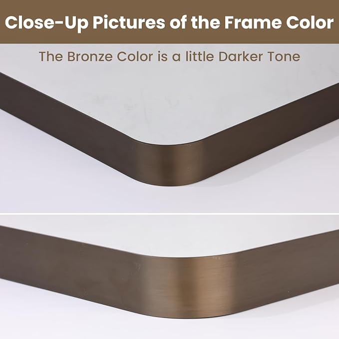 LOAAO 40”X30” Bronze Bathroom Mirrors - Image 3
