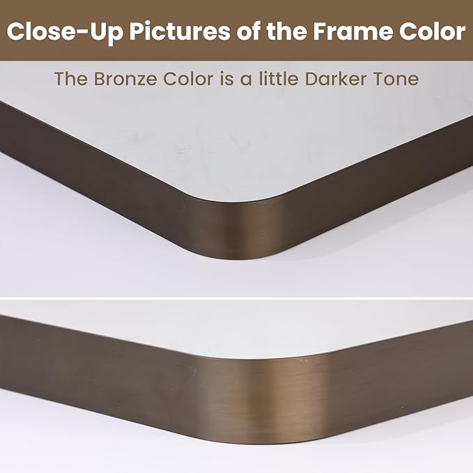 LOAAO 55”X30” Bronze Bathroom Mirrors - Image 3