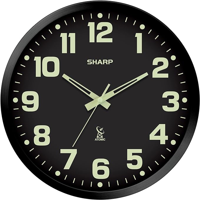 Sharp Glow in the Dark Atomic Analog Wall Clock by SHARP