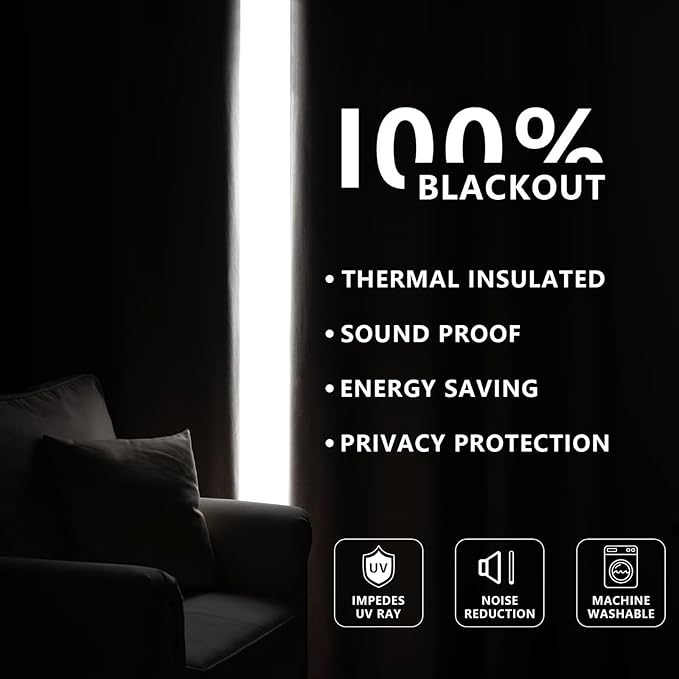 IGEMAEVE 100% Blackout Curtains 72 Inch Length - Image 7