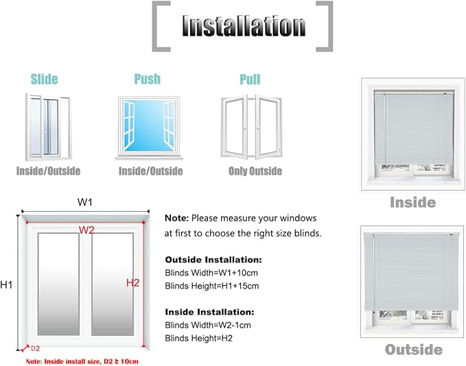 YIIBAII Mini Blinds Suitable for 20" W x 64" H Windows 1" Aluminum Horizontal - Image 8