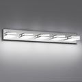 Modern LED Bathroom Lights Fixtures 5-Light, Stainless Steel Chrome Acrylic by JZEKVN