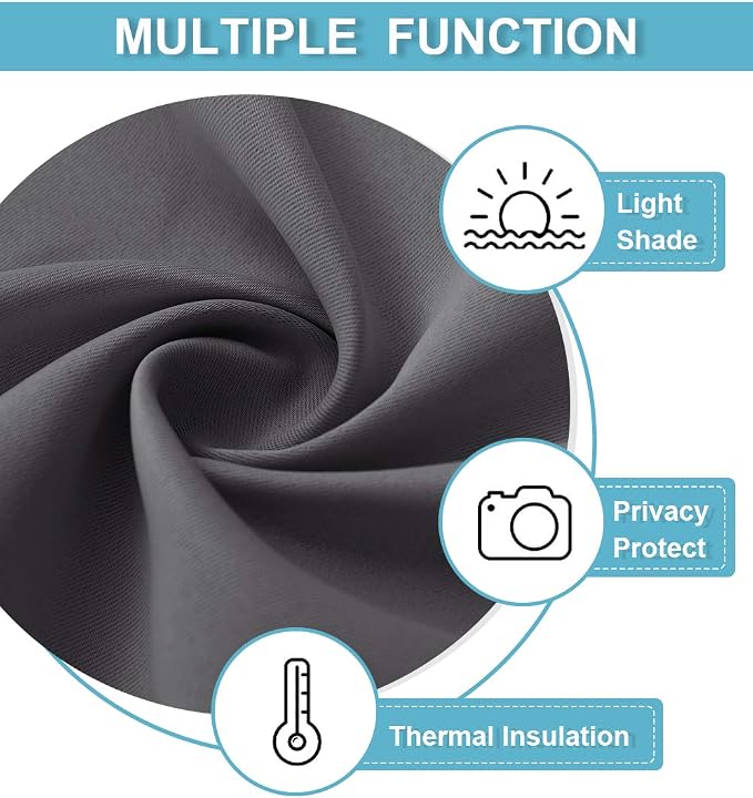 RYB HOME Blackout Curtains for Living Room, Privacy Thermal Insulating Window - Image 3