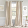 MIULEE Cream Beige Back Tab Light Blocking Curtains 95 Inch Length 2 Panels Set by MIULEE