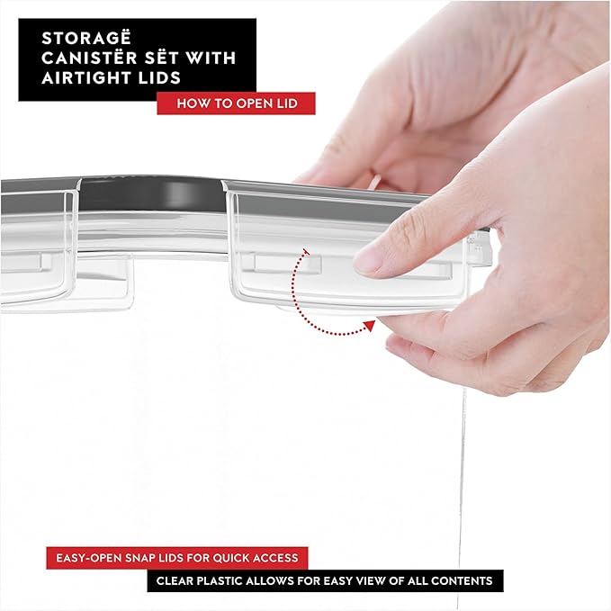 DWËLLZA KITCHEN Set of 14 Airtight Food Storage Containers for Pantry Organization and Storage - Sugar, Flour, Pasta, Spaghetti Plastic Air tight Kitchen Storage Containers With Lids, Labels & Marker