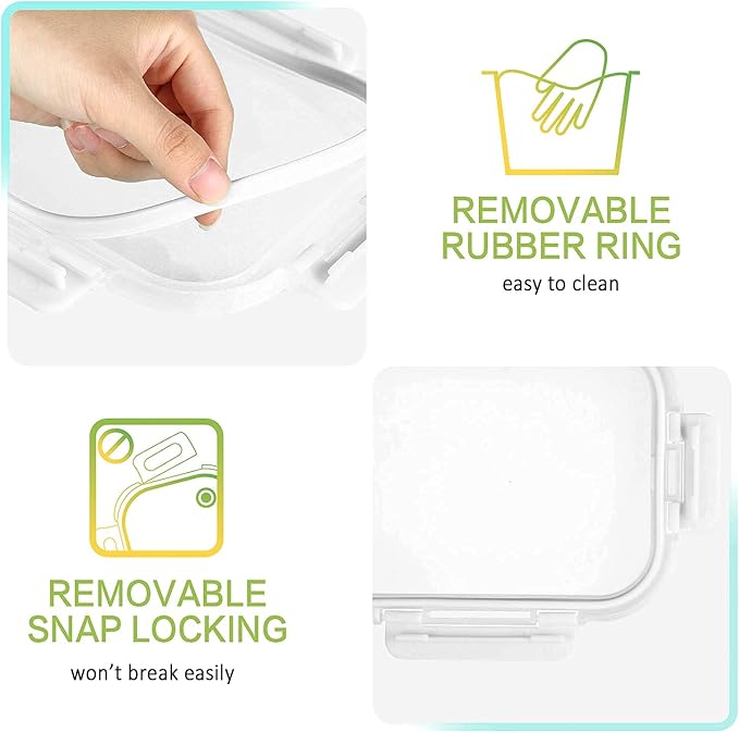 [5-Pack,36 Oz]Glass Meal Prep Containers 2 Compartments Portion Control with Upgraded Snap Locking Lids Glass Food Storage Containers, Microwave, Oven, Freezer and Dishwasher (4.5 Cups, White)