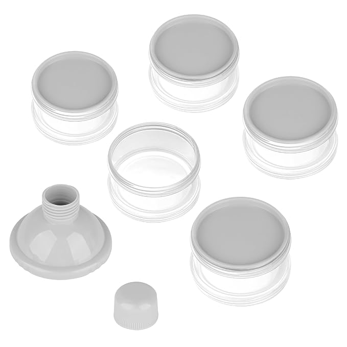 Accmor Formula Dispenser On The Go, 5 Compartments Stackable Formula Container for Travel, Baby Milk Powder Kids Snack Container, BPA Free