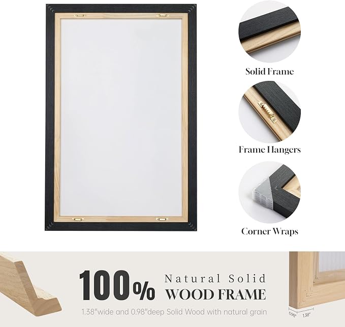 Large Framed Modern Abstract Wall Art Set of 2, Canvas Prints Paintings Artwork - Image 6