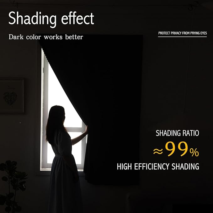 Blackout Curtains for Bedroom Stick On Curtains Window Shades Pull Down - Image 4