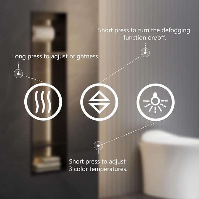 Sweetcrispy 36"x36" Smart Anti-Fog LED Bathroom Mirror - Image 3