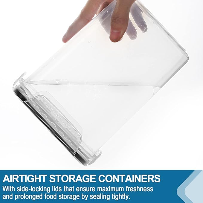 VERONES Large Tall Airtight Food Storage Containers, 10 PACK Plastic Airtight Kitchen & Pantry Organization, Ideal for Flour & Sugar Plastic Canisters with Labels