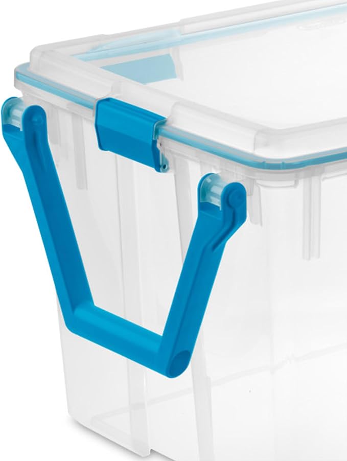 Sterilite 3-Pack Gasket Box, Weather-Resistant Storage Bins with Latching Lids, 120 Quart - Heavy-Duty Organizing Containers for Closet, Bathroom, and Office