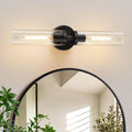 Indoi Matte Black Wall Sconces, Hardwired Bathroom Sconces Wall Lighting by Indoibrightenyourbathroom