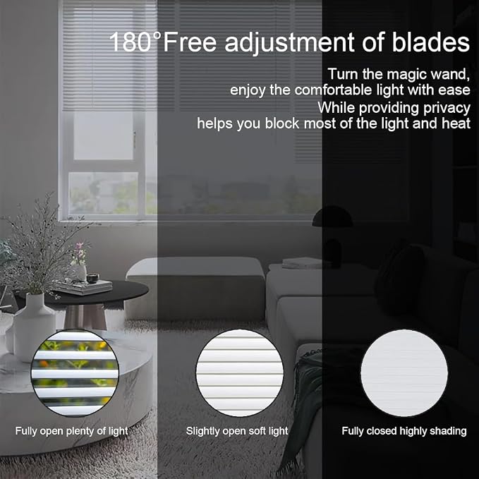 YIIBAII Mini Blinds Suitable for 47.5" W x 64" H Windows 1" Aluminum Horizontal - Image 4