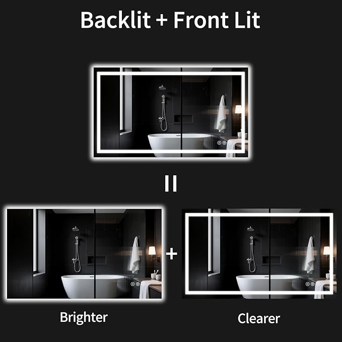 50"x30" LED Bathroom Mirror - Image 2