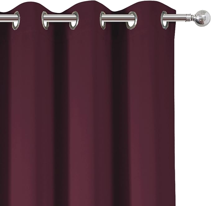 LEMOMO Burgundy Red Blackout Curtains 42 x 63 Inch Length/Set of 2 Curtain - Image 7