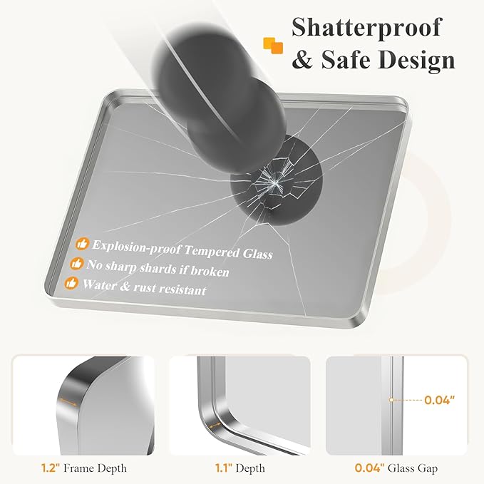 NEWBULIG 36X40 Inch Bathroom Mirror - Image 4