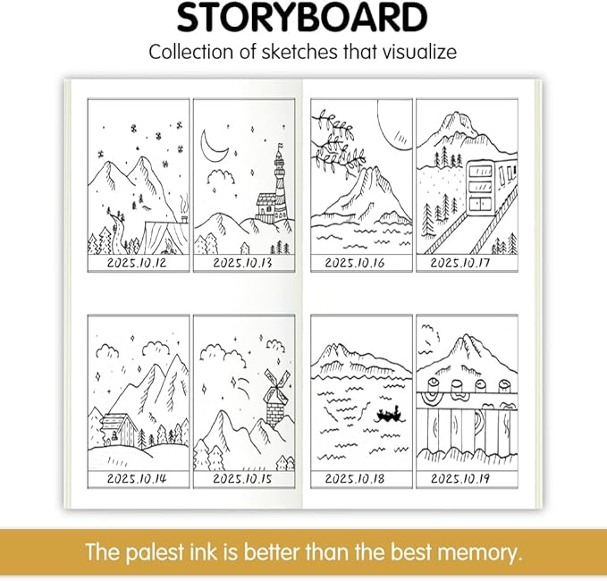 Pocket Planner Notebook with Plastic Sleeve, Storyboard Planner Refills, 30Sheets, 8.25x4.25inches Regular TN Journal Notebooks, Travelers Notebook Insert Shot List Planner for Creators. Guitar