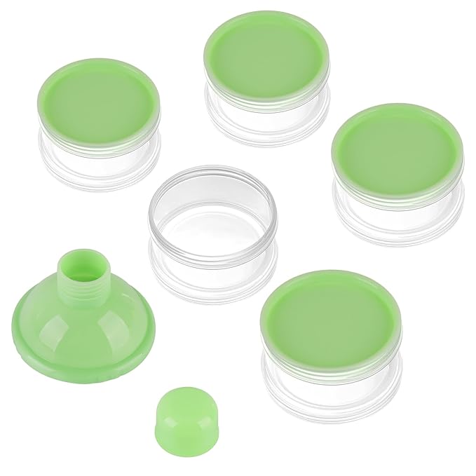 Accmor Formula Dispenser On The Go, 5 Compartments Stackable Formula Container for Travel, Baby Milk Powder Kids Snack Container, BPA Free
